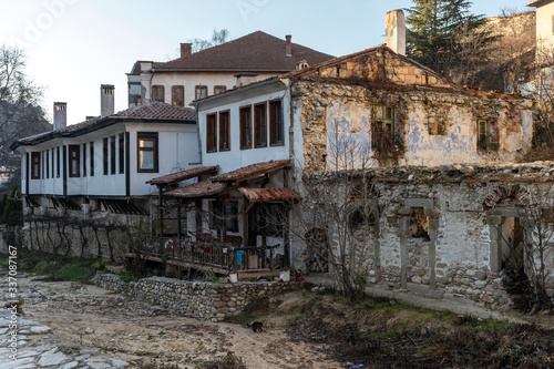 Typical street and old houses at town of Melnik, Bulgaria © Stoyan Haytov
