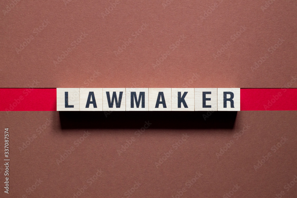 Obraz premium Lawmaker word concept on cubes