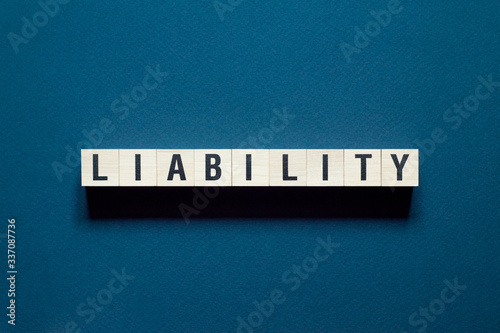 Liability word concept on cubes