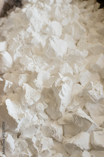 Rough pieces of magnesia chalk for climbers and sports photo