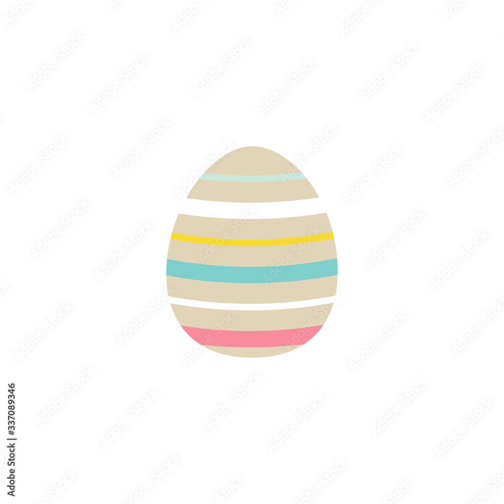 Easter egg icon flat over white Easter egg icon flat over white