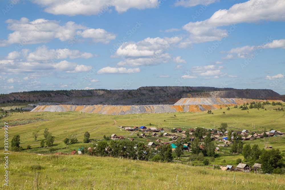 Large dump of stone at the mine site