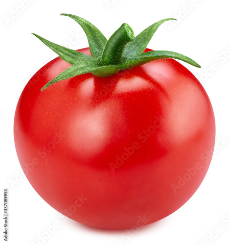 Fresh tomato vegetable. Tomato isolated on white background. Tomato with clipping path.