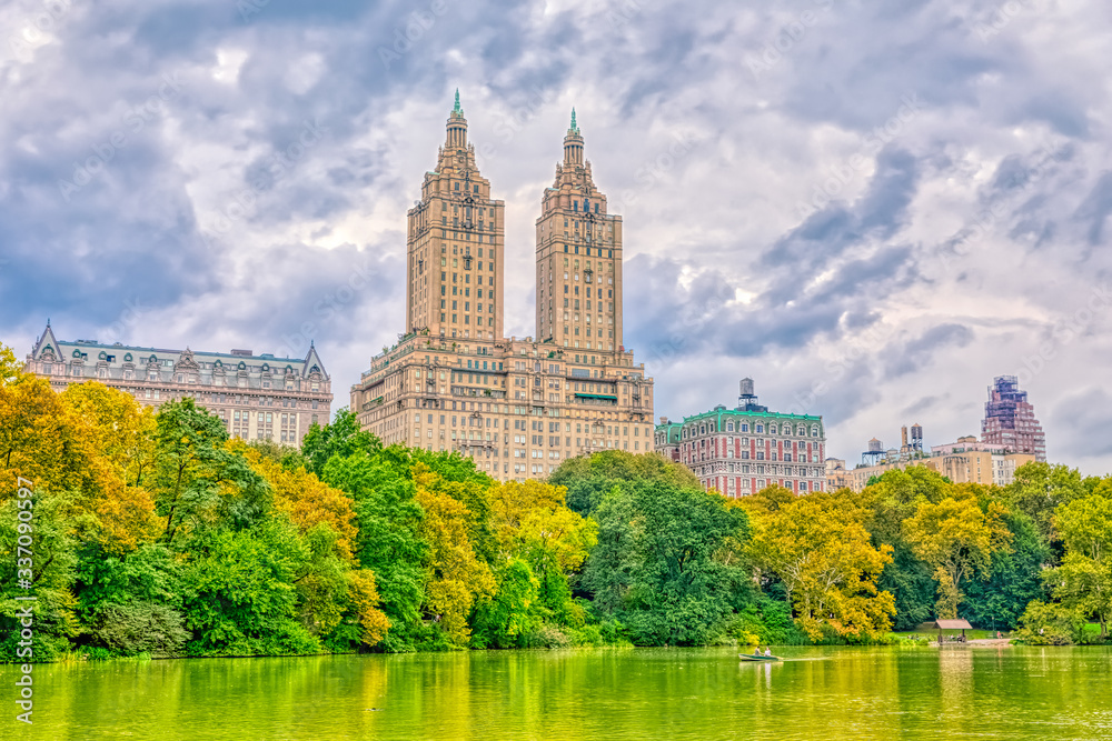 San Remo building view during the gloomy weather from the Central Park. San Remo building view during the gloomy weather from the Central Park.