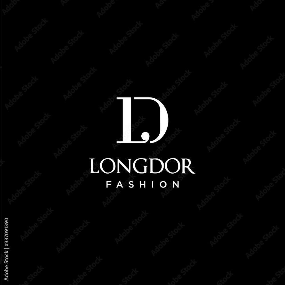 Luxury monogram logo design of letter L and D with dark background - EPS10 - Vector. - obrazy, fototapety, plakaty 