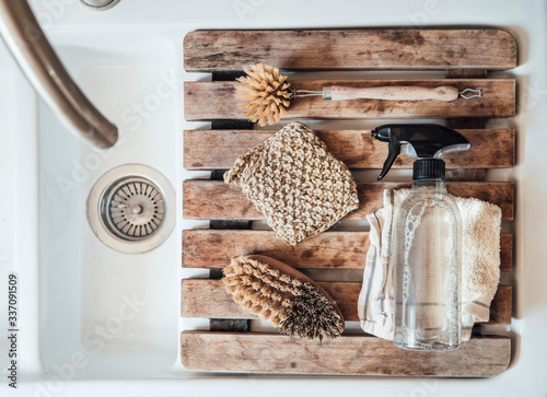 Objects: ecological kitchen cleaning utensils