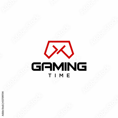 Clean logo design of stick game and letter GT with white background - EPS10 - Vector.