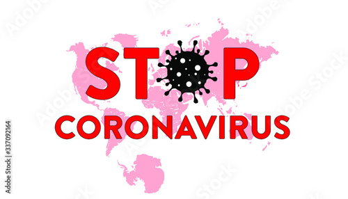 Stop Coronavirus COVID-19 Background With Virus Symbol 