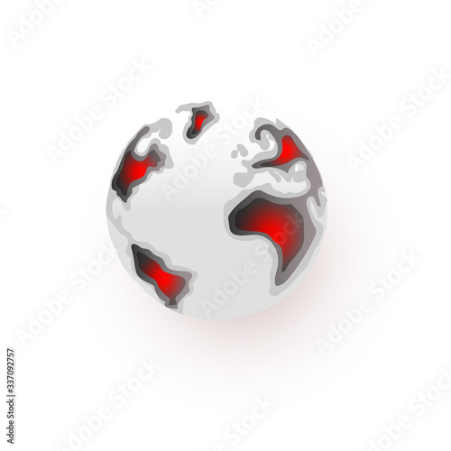 World earth with an outbreak of coronavirus. Corona virus or covid 19 concept