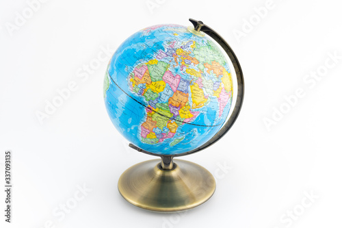 Earth globe with continents maps photo