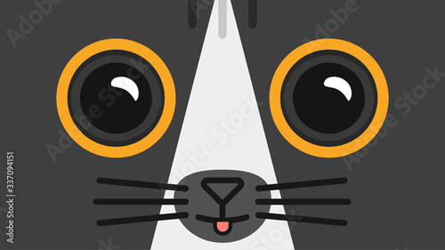 Cute cartoon dark cat face wallpaper