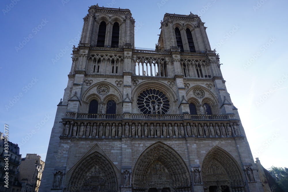 Nahaufnahme der Kirche, Kathedrale von Notre Dame in Frankreich, Paris