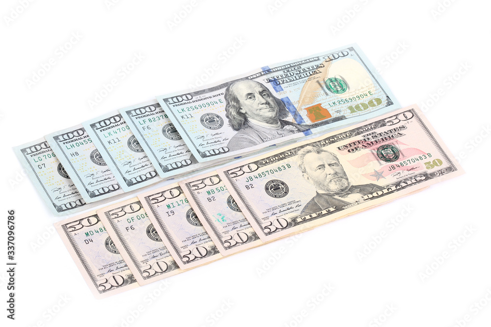dollar bills on white background dollar bills on white background
