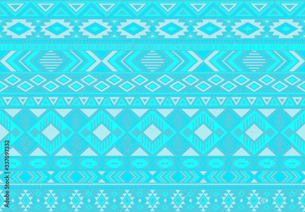 Indian pattern tribal ethnic motifs geometric seamless vector background. Trendy ikat tribal motifs clothing fabric textile print traditional design with triangle and rhombus shapes.
