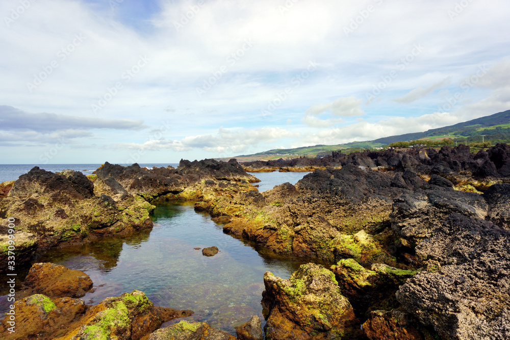 Natural swimming pools in Biscoitos, Terceira, Azores islands, Portugal
