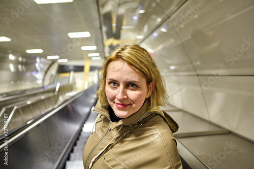 Pretty young woman in Istanbul's underground. © grigvovan