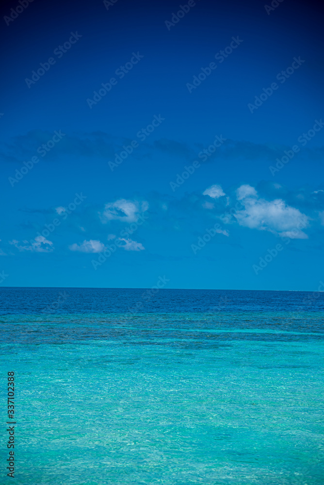 Beauty of blue sky and sea in maldives