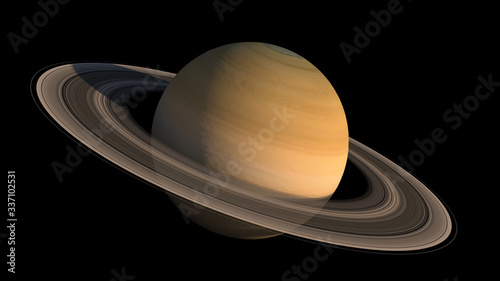Detailed close-up of the planet Saturn photo