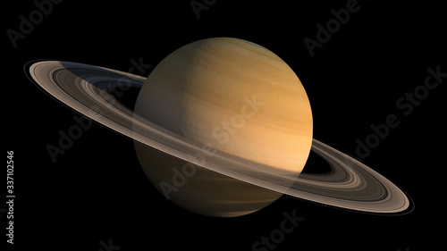 Detailed close-up of the planet Saturn