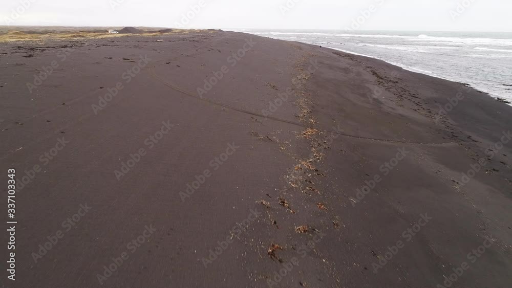 Iceland beach, wide aerial