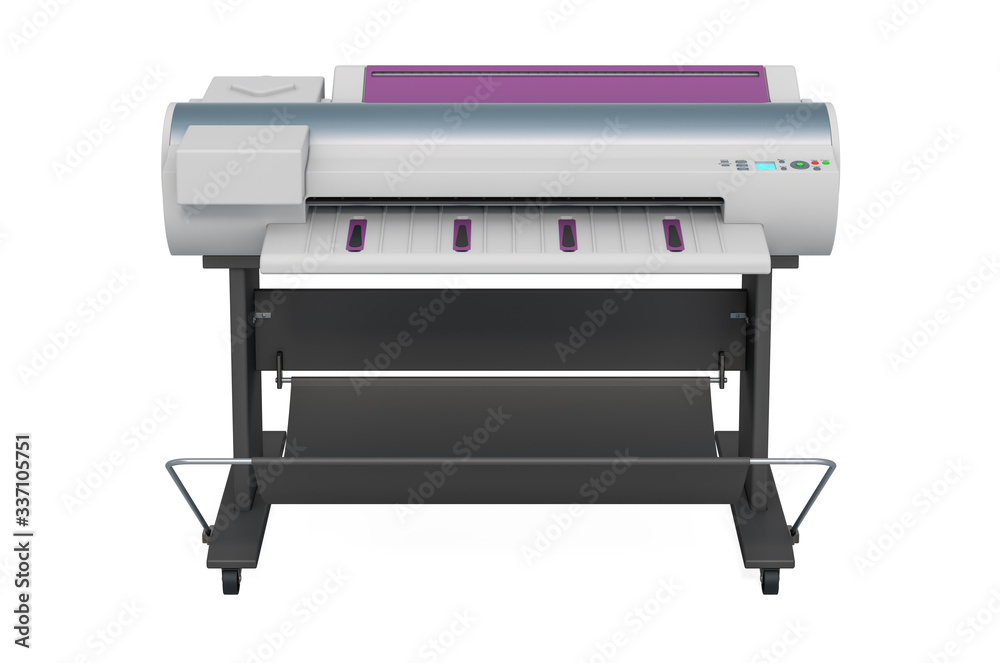 Plotter, large format inkjet printer. 3D rendering Plotter, large format inkjet printer. 3D rendering