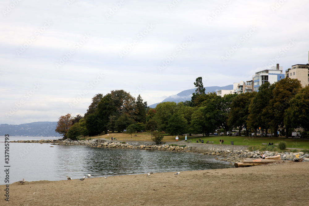 Vancouver, America - August 18, 2019: The English Bay, Vancouver, America