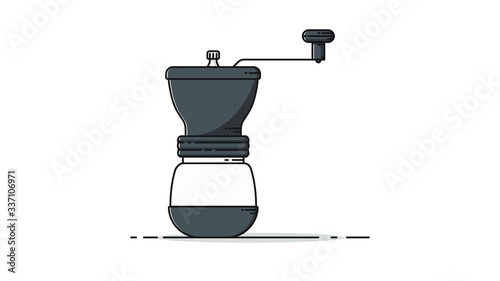 manual coffee grinder flat design vector illustration