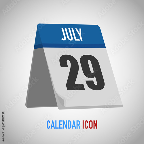 Table calendar. Date, day, month. Vector illustration background for reminder, app, UI, event, holiday, office document, icon and logo. isolated flat object and symbol. from year collection