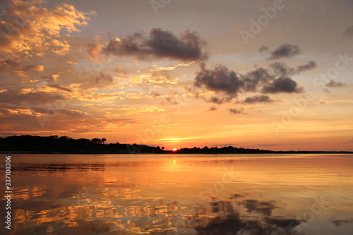 sunset over the river