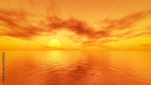 Fototapeta Naklejka Na Ścianę i Meble -  beautiful sunset at the calm ocean dream