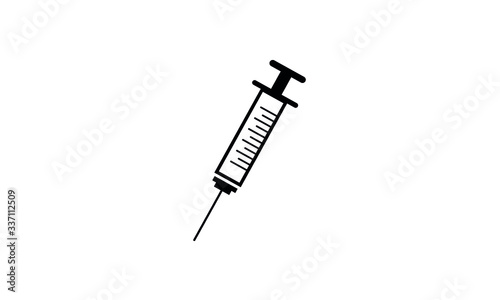 Medical syringe injection icon vector 