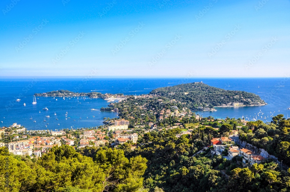 Saint-Jean-Cap-Ferrat nearby Nice, Nizza, Villa Rothschild. Aerial Postcard view. Cote de azur d'azur, french riviera, Provence, France