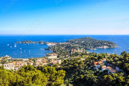 Saint-Jean-Cap-Ferrat nearby Nice, Nizza, Villa Rothschild. Aerial Postcard view. Cote de azur d'azur, french riviera, Provence, France