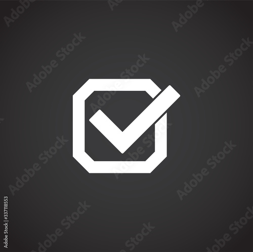 Check box icon on background for graphic and web design. Creative illustration concept symbol for web or mobile app
