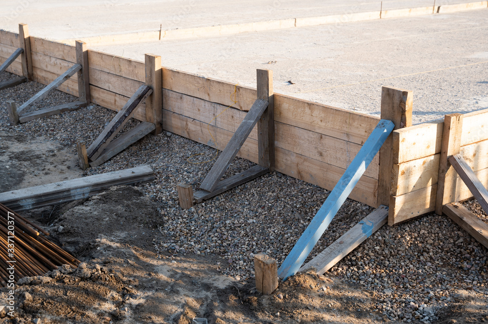 Fotografie Wooden formwork for new house basis