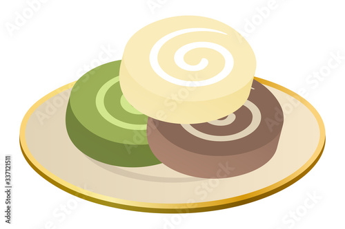 三種類のロールケーキ