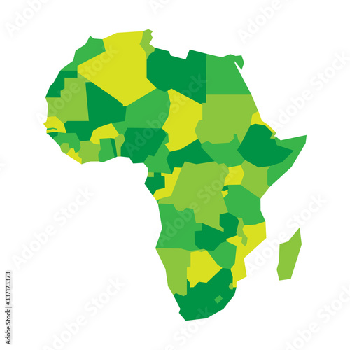 Very simplified infographical political map of Africa. Simple geometric vector illustration photo