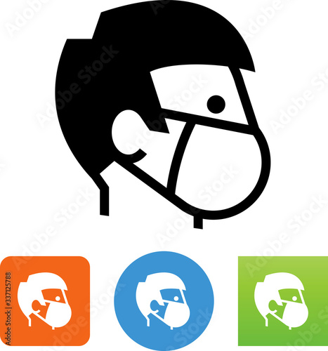 Man Wearing Respirator Mask Icon