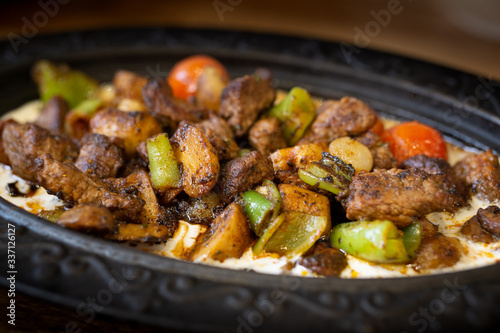 Turkish style roasted kebab made with beef