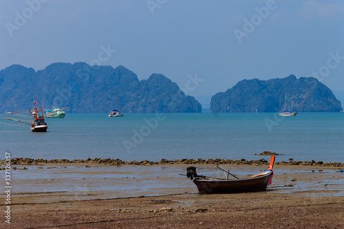 beach and fishing boat, koh Lanta, Thailand
