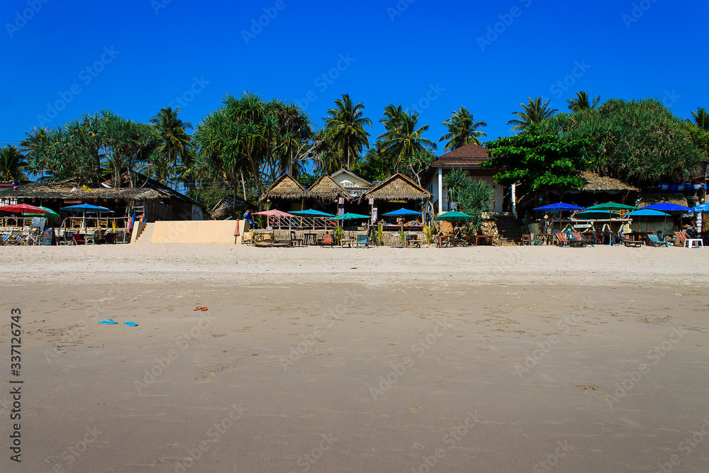 Palm Trees and beach at Ko Lanta , Koh Lanta, Krabi, Thailand