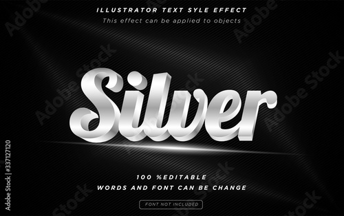 silver text effect style black banckground vector premium