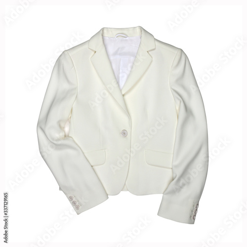 White female jacket isolated on white background