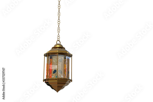 Golden Ramadan lantern element