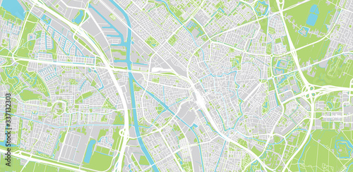 Urban vector city map of Utrecht, The Netherlands