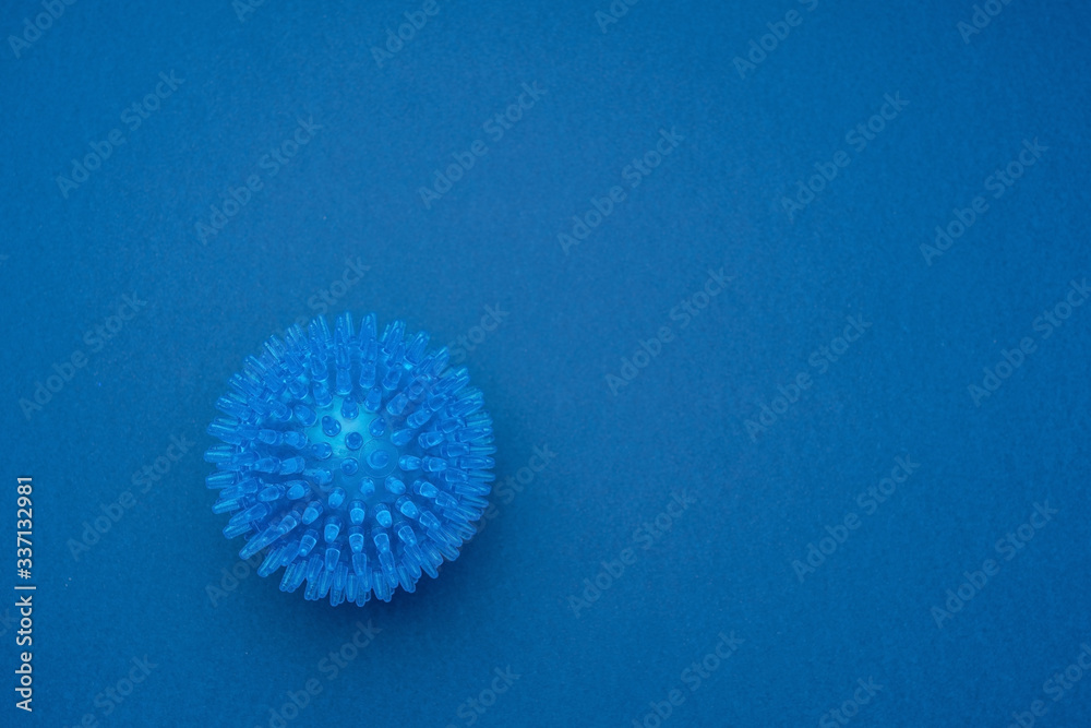 Coronavirus strain model on a blue background. World pandemic Coronavirus strain model on a blue background. World pandemic