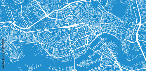 Urban vector city map of Rotterdam, The Netherlands