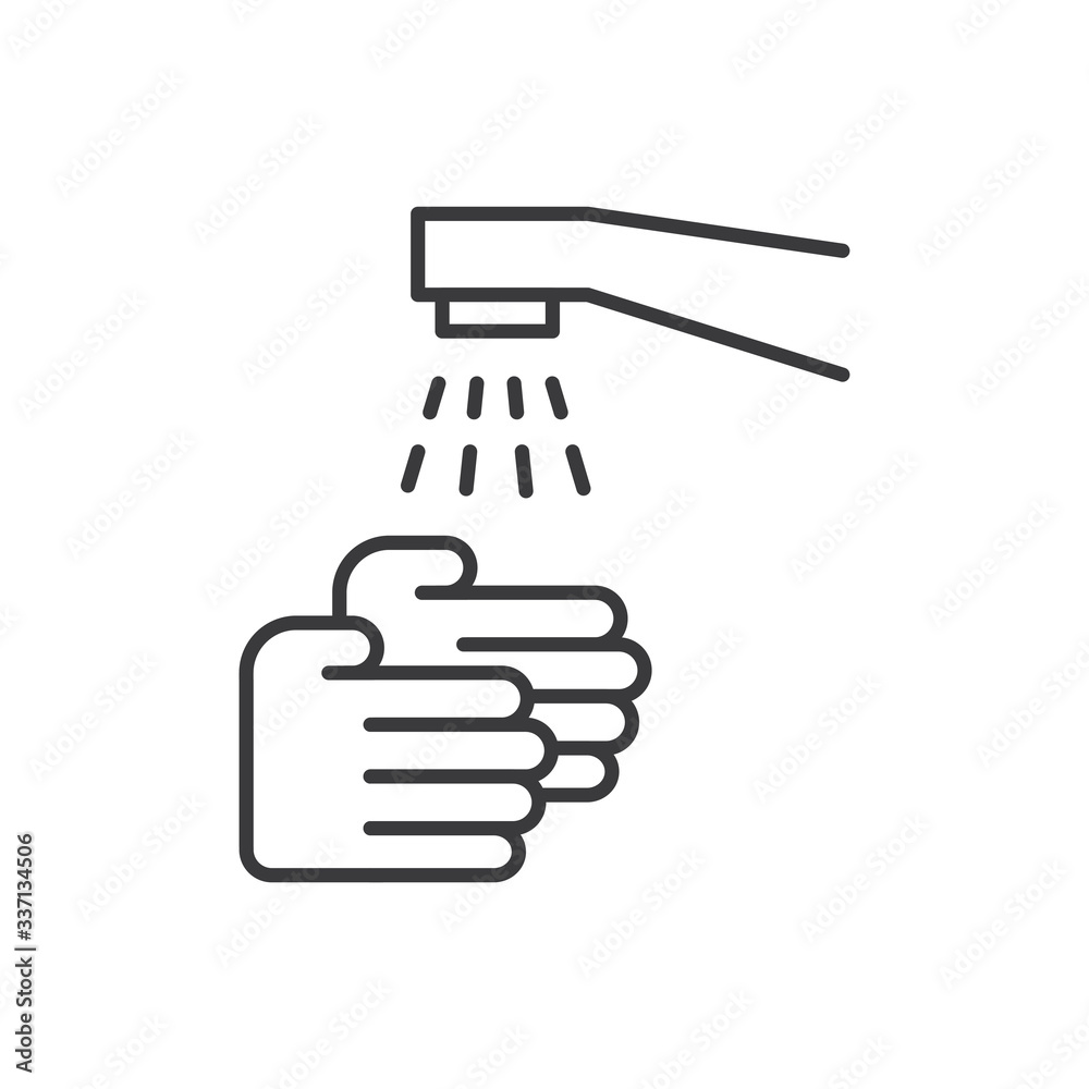 Wash your hands vector icon. Vector line art illustration. Wash your hands vector icon. Vector line art illustration.