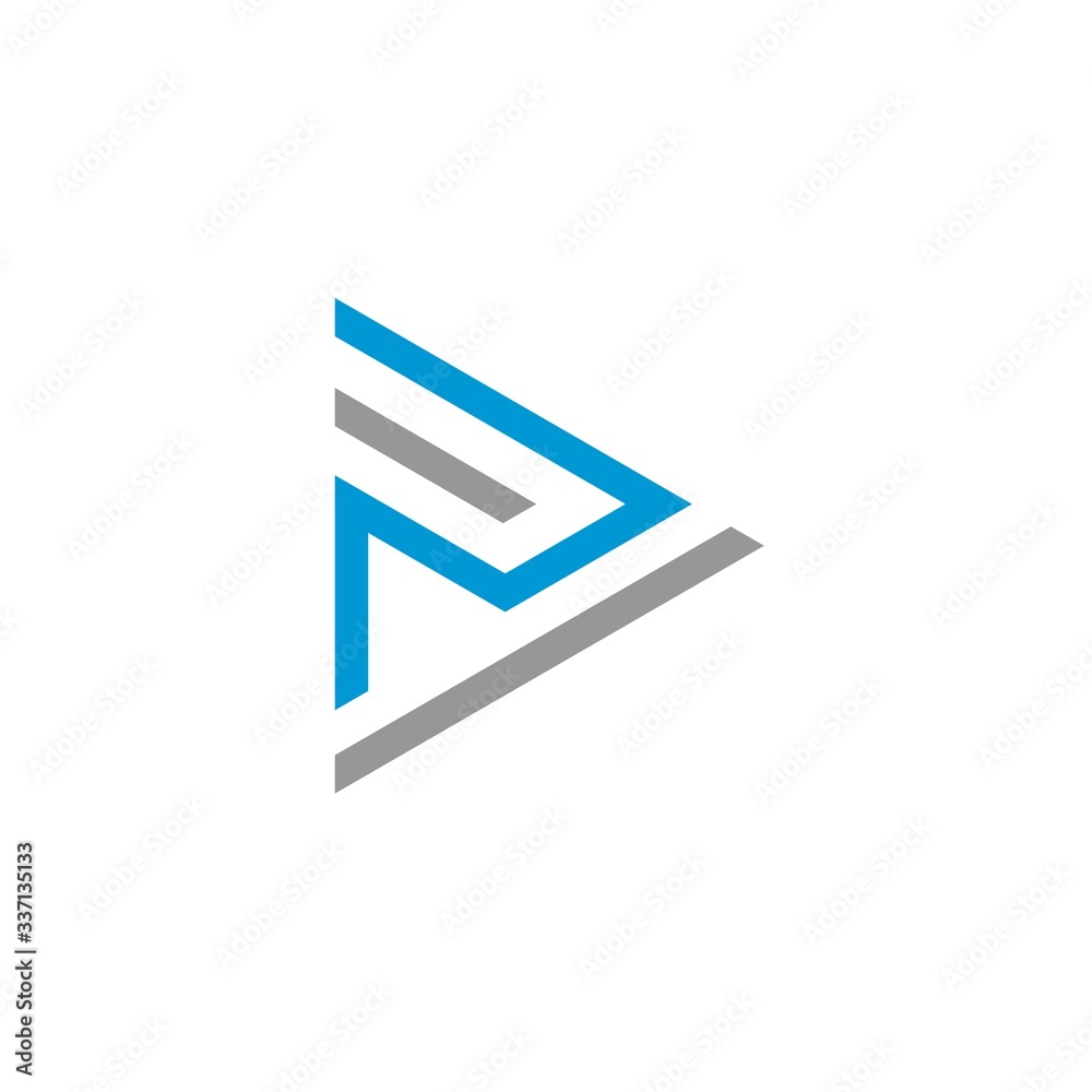 geometric letter P logo design template vector