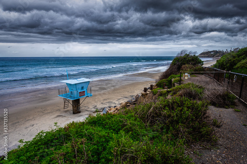 Cardiff Pipes Beach on a moody day